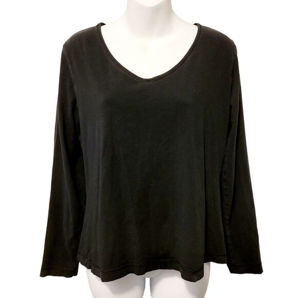 2/$20 Vintage Escada Sport plain classic black long sleeve top - Picture 1 of 4